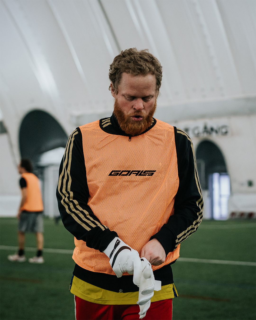 Peter in football practice outfit